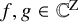 f comma g element of double struck upper C Superscript normal upper Z