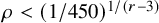 rho less than left parenthesis 1 divided by 450 right parenthesis Superscript 1 divided by left parenthesis r minus 3 right parenthesis
