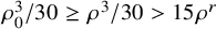 rho 0 cubed divided by 30 greater than or equals rho cubed divided by 30 greater than 15 rho Superscript r