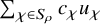 sigma summation Underscript chi element of upper S Subscript rho Endscripts c Subscript chi Baseline u Subscript chi
