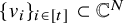 left brace v Subscript i Baseline right brace Subscript i element of left bracket t right bracket Baseline subset of double struck upper C Superscript upper N