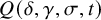 upper Q left parenthesis delta comma gamma comma sigma comma t right parenthesis