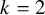 k equals 2