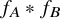 f Subscript upper A Baseline asterisk f Subscript upper B