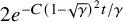 2 e Superscript minus upper C left parenthesis 1 minus StartRoot gamma EndRoot right parenthesis squared t divided by gamma