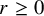 r greater than or equals 0