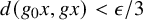 d left parenthesis g 0 x comma g x right parenthesis less than epsilon divided by 3