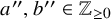 a quotation mark comma b quotation mark element of double struck upper Z Subscript greater than or equals 0 Baseline