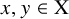 x comma y element of normal upper X