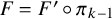 upper F equals upper F prime ring pi Subscript k minus 1
