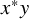 x Superscript asterisk Baseline y