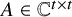 upper A element of double struck upper C Superscript t times t