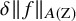 delta StartMetric f EndMetric Subscript upper A left parenthesis normal upper Z right parenthesis