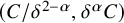 left parenthesis upper C divided by delta Superscript 2 minus alpha Baseline comma delta Superscript alpha Baseline upper C right parenthesis