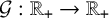 script upper G colon double struck upper R Subscript plus Baseline right arrow double struck upper R Subscript plus Baseline