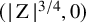 left parenthesis StartAbsoluteValue normal upper Z EndAbsoluteValue Superscript 3 divided by 4 Baseline comma 0 right parenthesis