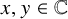 x comma y element of double struck upper C