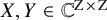 upper X comma upper Y element of double struck upper C Superscript normal upper Z times normal upper Z