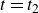 t equals t 2