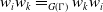 w Subscript i Baseline w Subscript k Baseline equals Subscript upper G left parenthesis normal upper Gamma right parenthesis Baseline w Subscript k Baseline w Subscript i