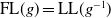normal upper F normal upper L left parenthesis g right parenthesis equals normal upper L normal upper L left parenthesis g Superscript negative 1 Baseline right parenthesis