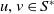 u comma v element of upper S Superscript asterisk