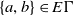 StartSet a comma b EndSet element of upper E normal upper Gamma