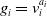 g Subscript i Baseline equals v Subscript i Superscript a Super Subscript i