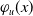 phi Subscript u Baseline left parenthesis x right parenthesis