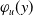 phi Subscript u Baseline left parenthesis y right parenthesis