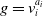 g equals v Subscript i Superscript a Super Subscript i