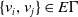 StartSet v Subscript i Baseline comma v Subscript j Baseline EndSet element of upper E normal upper Gamma