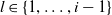 l element of StartSet 1 comma ellipsis comma i minus 1 EndSet