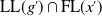 LL left parenthesis g Superscript prime Baseline right parenthesis intersection FL left parenthesis x Superscript prime Baseline right parenthesis