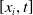left bracket x Subscript i Baseline comma t right bracket