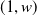 left parenthesis 1 comma w right parenthesis