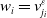 w Subscript i Baseline equals v Subscript j Sub Subscript i Superscript epsilon