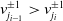 v Subscript j Sub Subscript i minus 1 Superscript plus or minus 1 Baseline greater than v Subscript j Sub Subscript i Superscript plus or minus 1