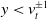 y less than v Subscript t Superscript plus or minus 1