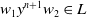 w 1 y Superscript n plus 1 Baseline w 2 element of upper L