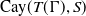 sans serif upper C sans serif a sans serif y left parenthesis upper T left parenthesis normal upper Gamma right parenthesis comma upper S right parenthesis