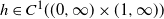 h element of upper C Superscript 1 Baseline left parenthesis left parenthesis 0 comma normal infinity right parenthesis times left parenthesis 1 comma normal infinity right parenthesis right parenthesis