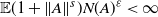 double struck upper E left parenthesis 1 plus StartMetric upper A EndMetric Superscript s Baseline right parenthesis upper N left parenthesis upper A right parenthesis Superscript epsilon Baseline less than normal infinity