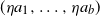 left parenthesis eta a 1 comma ellipsis comma eta a Subscript b Baseline right parenthesis