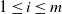 1 less than or equals i less than or equals m