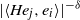 StartAbsoluteValue left angle bracket upper H e Subscript j Baseline comma e Subscript i Baseline right angle bracket EndAbsoluteValue Superscript negative delta