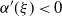 alpha prime left parenthesis xi right parenthesis less than 0