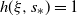 h left parenthesis xi comma s Subscript asterisk Baseline right parenthesis equals 1