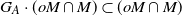 upper G Subscript upper A Baseline dot left parenthesis o upper M intersection upper M right parenthesis subset of left parenthesis o upper M intersection upper M right parenthesis