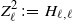 upper Z Subscript script l Superscript 2 Baseline colon equals upper H Subscript script l comma script l Baseline